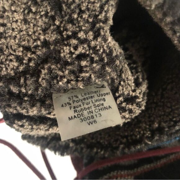 Toms Aztec style leather moccasin lace up boots size 6 - Picture 8 of 9